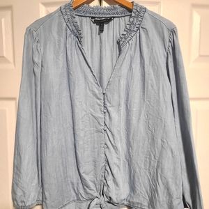 NWOT White House Black Market Tie Front Blouse
